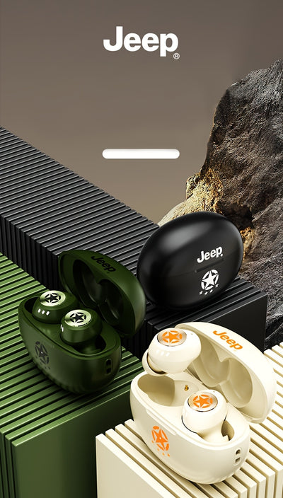 Jeep JP EW112 TWS Wireless Earbuds - Stereo Sound, HD Call Quality, Touch Control, Rechargeable Lithium Battery, USB Type-C Charging, Compatible with Cellphones, Ideal for Gaming & Music, Wireless Earbuds | Modern Earbuds | T