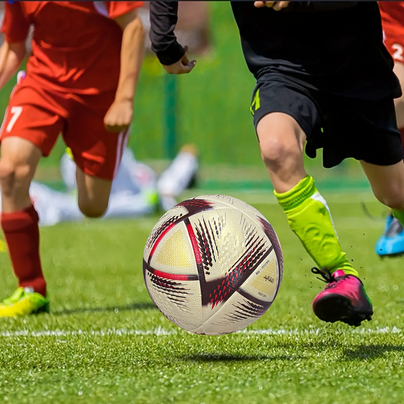 1pc Professional Size 5 PU Soccer Ball, Seamless Heat Bonded, High Elasticity & Durable, Faux Leather, Golden, with Ideal for Adults & Teens - Indoor & Outdoor Training, for Thanksgiving, Christmas, Halloween, New Year Festiv