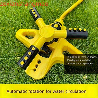 6pcs Lawn Sprinkler Set. 360° Rotating Sprinkler with Adjustable Arm, Plastic Material, Multi-Angle Rotation, Garden Irrigation System [2 4-Way Water Connections + 1 4/6 Standard Connection + 1 Multi-Function Connection]