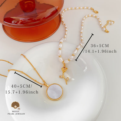 Elegant Freshwater Pearls Rose Necklace for Teenager - Bohemian Style, Perfect Gift for Mom, Best Friend, or Girlfriend, Includes Gift Box, Ideal for Parties, Music Festivals, and Special Occasions, Festive Gift Item|Bohemian