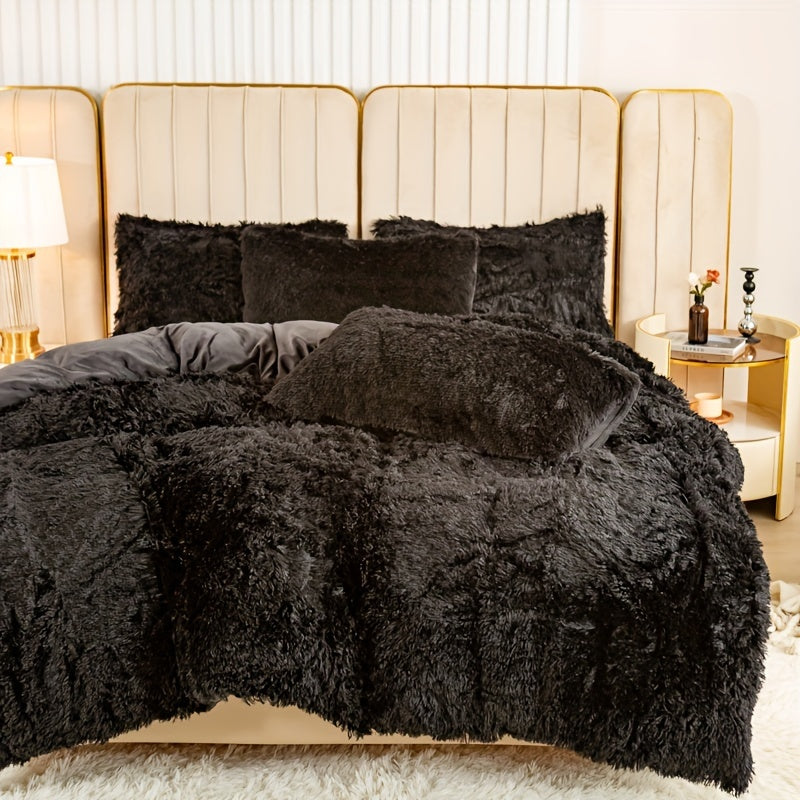 طقم غطاء لحاف فاخر من 3 قطع - غطاء سرير ناعم ومريح لجميع المواسم مصنوع من البوليستر بسحاب لغرفة النوم وغرفة الضيوف والمبيت