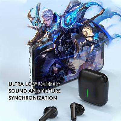 Wireless Earbuds with Long Battery Life, Mini Design, Dual Stereo Sound, Touch Control, Volume Control, Crystal Microphone, 180mAh Lithium Polymer Battery, Type-C Charging, Semi-Open Back Earcups, Non-Waterproof, Compatible w