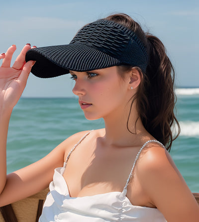 Breathable Women's Knitted Cap - Casual, Elastic, Sunshade Hat for Outdoor Sports & Sun Protection