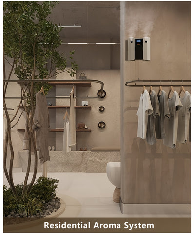 Waterless Essential Oil Diffuser for Home & Hotel, Spa, Office – Max 3000 sq ft Coverage, 2*160ml Capacity, Hotel Series Nebulizing Diffuser with Intelligent Aroma Air Dispersion, Wall-Mountable Design, Ultra-Quiet 35dB Whi