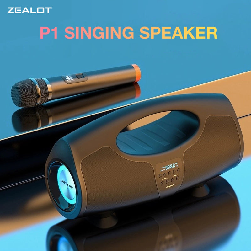 ZEALOT Wireless Portable P1 Speaker High Power Dual Speaker, With Microphone Subwoofer 3D Surround Sound, Surging Bass, FM TF USB Plug-in Card Compatible Connect With Mobile Phone/Tablet/TV