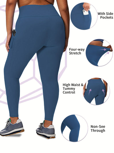 Women'S High-Waist Yoga Leggings with Side Pockets - Stretchy, Tummy Control, Sculpting Design, Black, Slim Fit, High Waisted, Perfect for Sports & Casual Wear, Workout Leggings | Slim Fit Leggings | High Waisted Legging