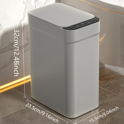 Automatic Trash Can, Smart Toilet Trash Bin, 2pcs/1pc Smart Sensor Trash Can, Black Gray White Household Trash Can, 11L/2.91 Gallon Motion Sensor Trash Bin for Kitchen and Office, Plastic Waste Paper Box with Smart Sensor Sui