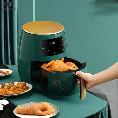 British household air fryer intelligent touch display screen electric fryer suitable for roasted chicken, french fries, chicken wings large capacity electric fryer kitchen air fryer
