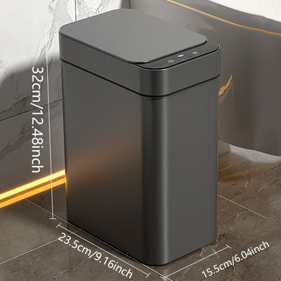 Automatic Trash Can, Smart Toilet Trash Bin, 2pcs/1pc Smart Sensor Trash Can, Black Gray White Household Trash Can, 11L/2.91 Gallon Motion Sensor Trash Bin for Kitchen and Office, Plastic Waste Paper Box with Smart Sensor Sui