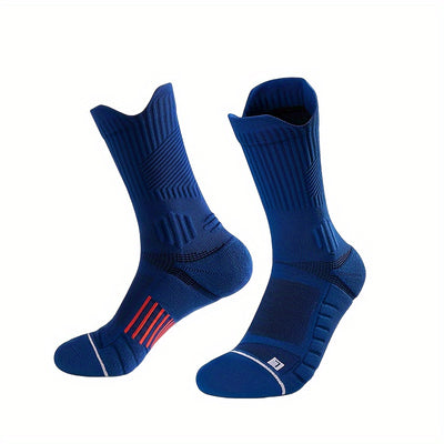 3/6/10 Double Large Size Thick Autumn And Winter Warm Pressure Relief Shockproof Non-Slip Sports Socks for Basketball, Football, Running, And Hiking for Men