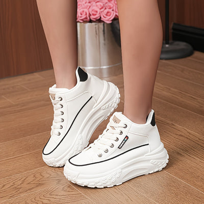 Women's Platform Sneakers, Versatile High Top Outdoor Shoes, Women's Comfortable Athletic Shoes