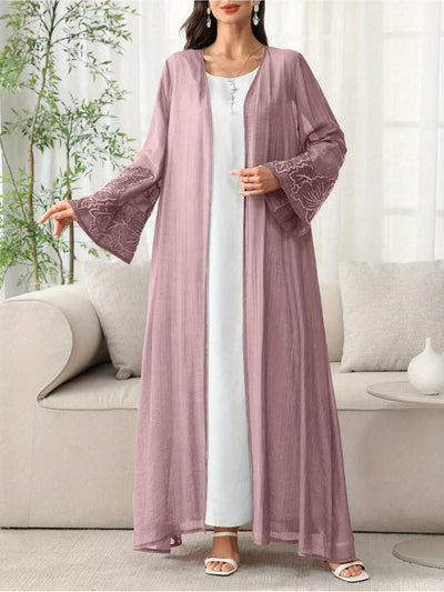 Women'S Elegant Arabic Abaya Robe - Long Formal & Everyday Islamic Dress, Flowy Long Gown for Wedding, Office, Travel - Modest Muslim Clothing in Lavender/Purple/Deep Red/Black/White/Gray/Blue/ - Easy Care Non-See-Through Fab