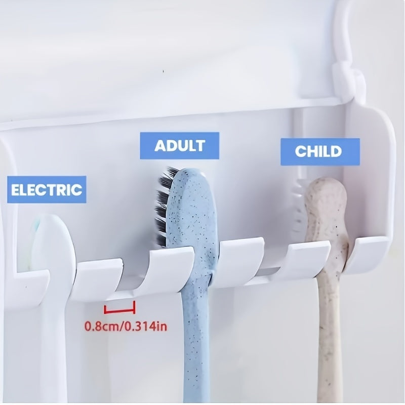 Wall-Mounted Toothbrush & Toothpaste Holder Set with Automatic Dispenser And Cup