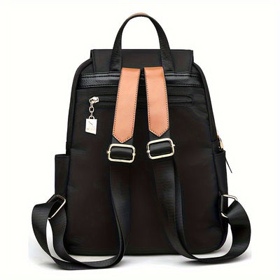 H7 3-5DAYS Teenager'S Lightweight Large Capacity Backpack - Stylish Black Casual Travel Bag with Multiple Compartments, Durable Zipper Closure & Golden-Tone Hardware, Perfect for Everyday Use, Backpack for Travel, Versatile C