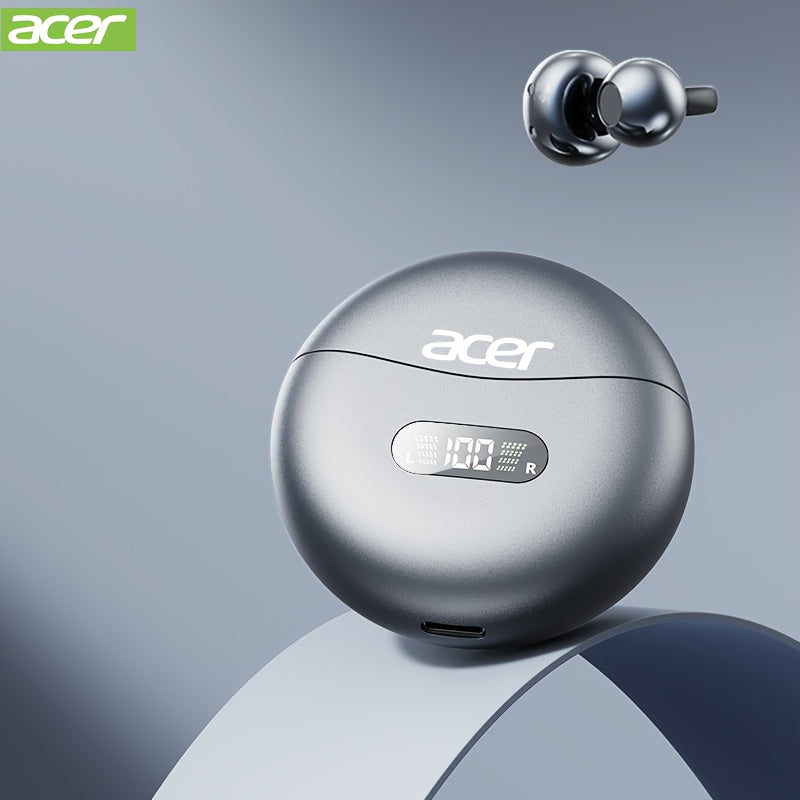 [Acer official genuine]TWS wireless headset, with fashionable lightweight touch design, adaptable sports running scene, support bass stereo and call noise reduction, with low latency gaming mode, HIFI sound. Super long standb