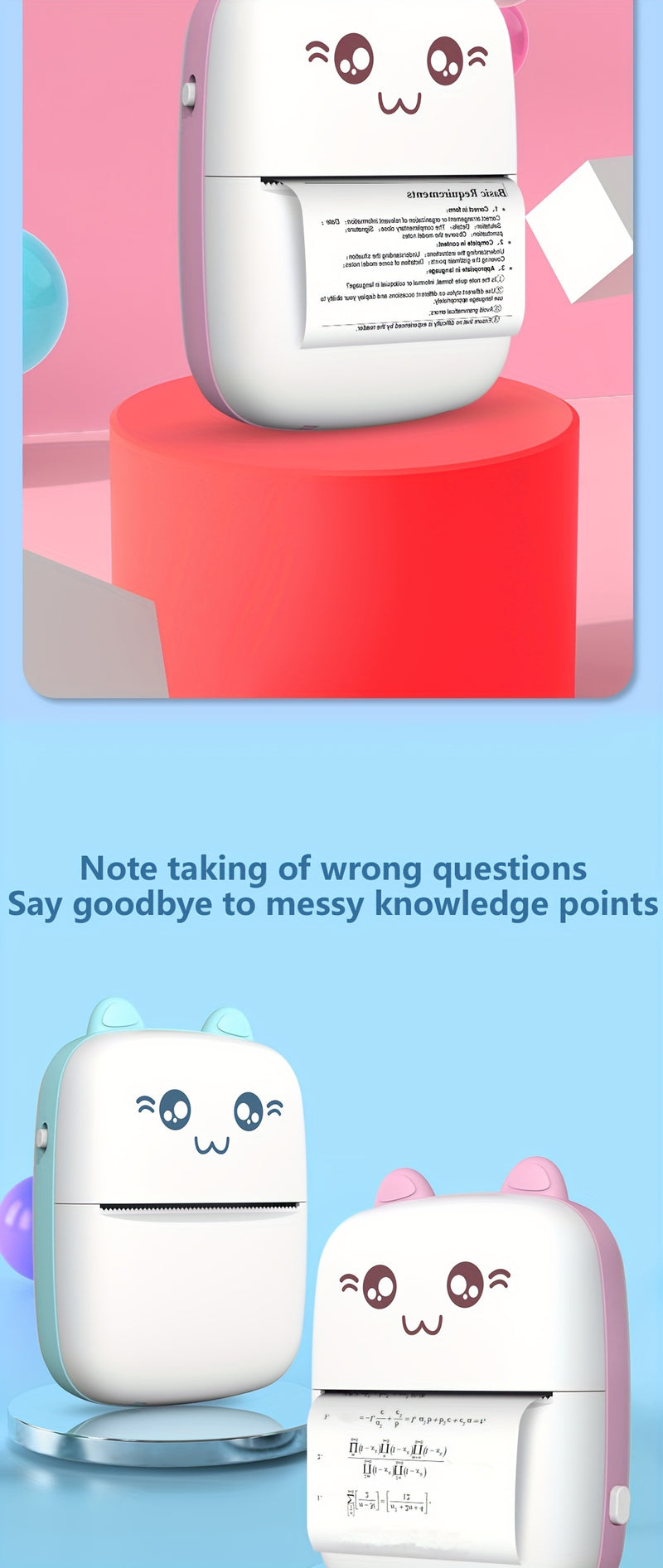 Photo Printer Smart Label Printer Mini Multi-function Portable Photo Printer Sticky Notes Note Code Text List Thermal Printer Ink-free Printer Small Mobile Phone Photo Album Printer