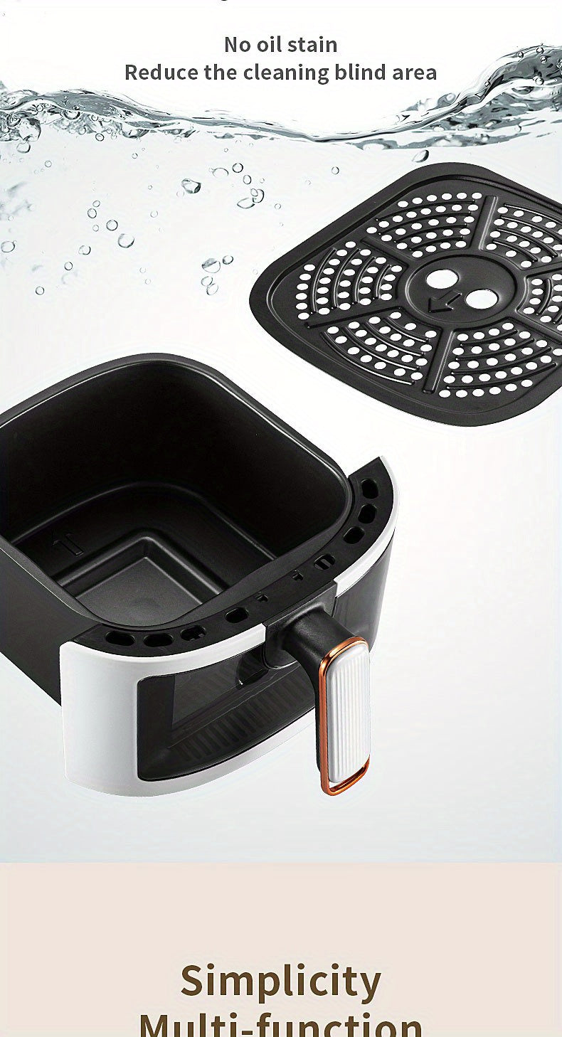 6L Large Capacity Air Fryer with Transparent Viewing Window, Smart Touch Panel, Adjustable Timer & Temperature Control, High Borosilicate Glass Liner, British Specification Plug, Safe for Use at Home or Restaurants, Air Fryer