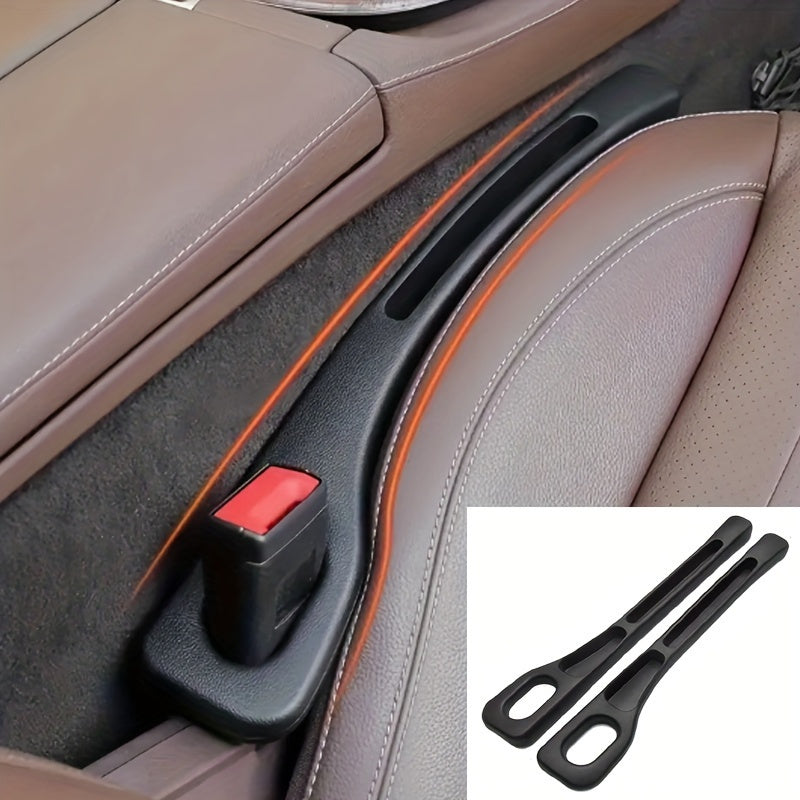 Pair of Universal Car Seat Gap Fillers: Double Slot Design for Organizing Keys, Mobile Phones, Cards, Coins, etc. - Leak-proof and Made of PC Material