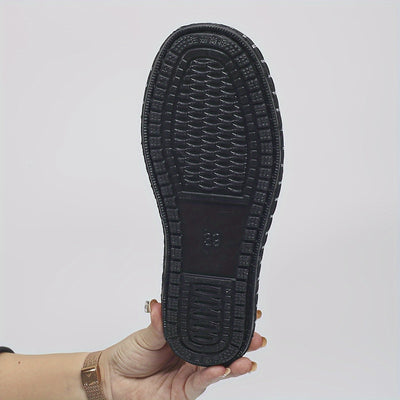 Women's Loong Embroidered Flat Shoes, Casual Slip On Outdoor Shoes, Comfortable Low Top Shoes