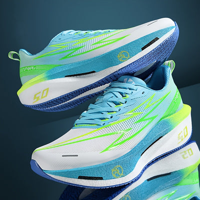 XPD Men's & Women's Lightweight Breathable Running Shoes - Neon Green/Blue/Grey Sneakers with Cushioned Arch Support, Non-Slip MD Sole & Low-Top Design for Gym, Jogging, Training - All-Season Sneakers for Men & Women - Stylis