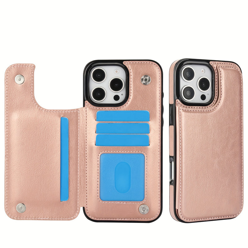 جراب iPhone قابل للطي من الجلد الصناعي عالي الجودة مع فتحات للبطاقات وحامل مقاوم للصدمات متوافق مع موديلات مختلفة بما في ذلك X XR XS Max 11 pro 12 pro 13 pro 14 15 16 SE 6 7 8 plus