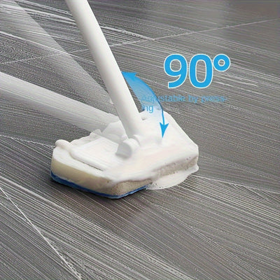 Long Handle Bathroom Wall and Floor Cleaning Brush with Removable Sponge Head - Ergonomic Durable Plastic Handle, Suitable for Tiles, Bathtubs, Mosaics Scrubbing - Multifunctional Household Cleaning Tool, No Electricity Requi