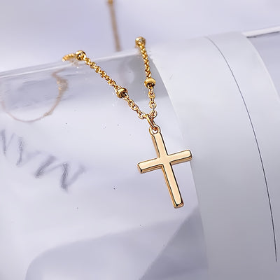 AIVEO high-quality 316 stainless steel Golden Women's cross necklace, -fade, comfortable and versatile, simple and elegant, fashionable Women's necklaces for daily wear parties, jewelry accessories, are exquisite gifts for wo