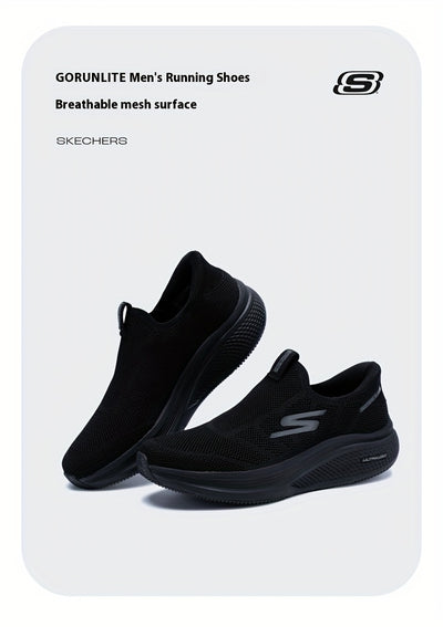 Skechers Men'S Breathable Mesh Slip-On Sneakers - Lightweight Casual Sneakers with EVA Cushioned Sole, White & Gray Design for Running, Walking, and Casual Attire, Summer Footwear, Sleek Shoe Design, Comfortable Fit, Skecher