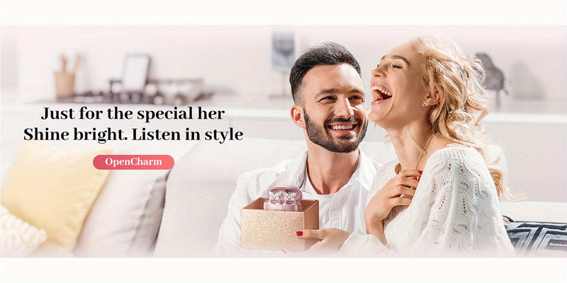 i121 Wireless Clip-On Headphones with Detachable Gemstone Earrings - 10mm Drivers, Hi-Res EQ Sound, Noise Cancellation, Clear Calls, Compatible with All Smartphones, Sports Workout & Halloween Gift, Headphones For Music, Work