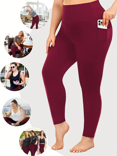 Women'S High-Waist Yoga Leggings with Side Pockets - Stretchy, Tummy Control, Sculpting Design, Black, Slim Fit, High Waisted, Perfect for Sports & Casual Wear, Workout Leggings | Slim Fit Leggings | High Waisted Legging