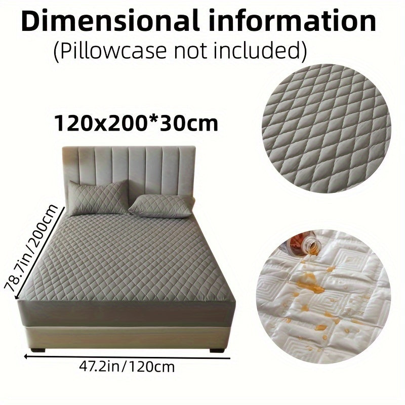 2/3pcs Set of Quilted Waterproof Bed Cover in Multiple Colors, Waterproof Mattress Protector, Bed Cover And Pillowcase Set, Non-Slip Full Coverage Bed Cover.