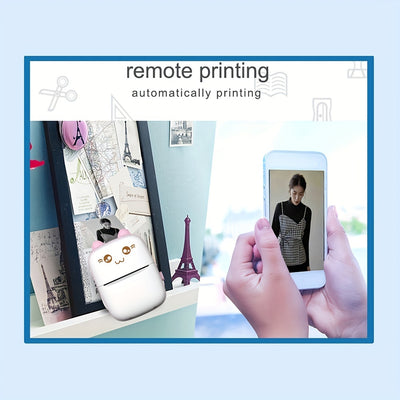 Photo Printer Smart Label Printer Mini Multi-function Portable Photo Printer Sticky Notes Note Code Text List Thermal Printer Ink-free Printer Small Mobile Phone Photo Album Printer