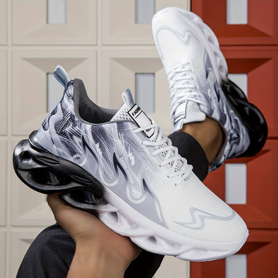 Men'S Breathable Sports Sneakers - Lightweight, Comfortable, Casual & Athletic Shoes with Lace-Up Closure, Stylish Blue & White Design, Ideal for Daily Fitness Training, Outdoor Activities, and Casual Wear, Athletic Footwear