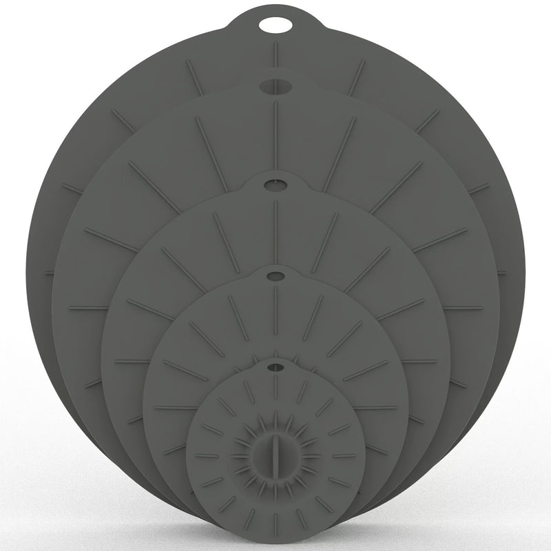 5pcs Silicone Bowl Lids Set - Heat Resistant, Reusable Suction Covers for Bowls, Cups, Plates, Pots, Pans - Food Contact Safe Microwave Splatter Guards, Kitchen Essentials