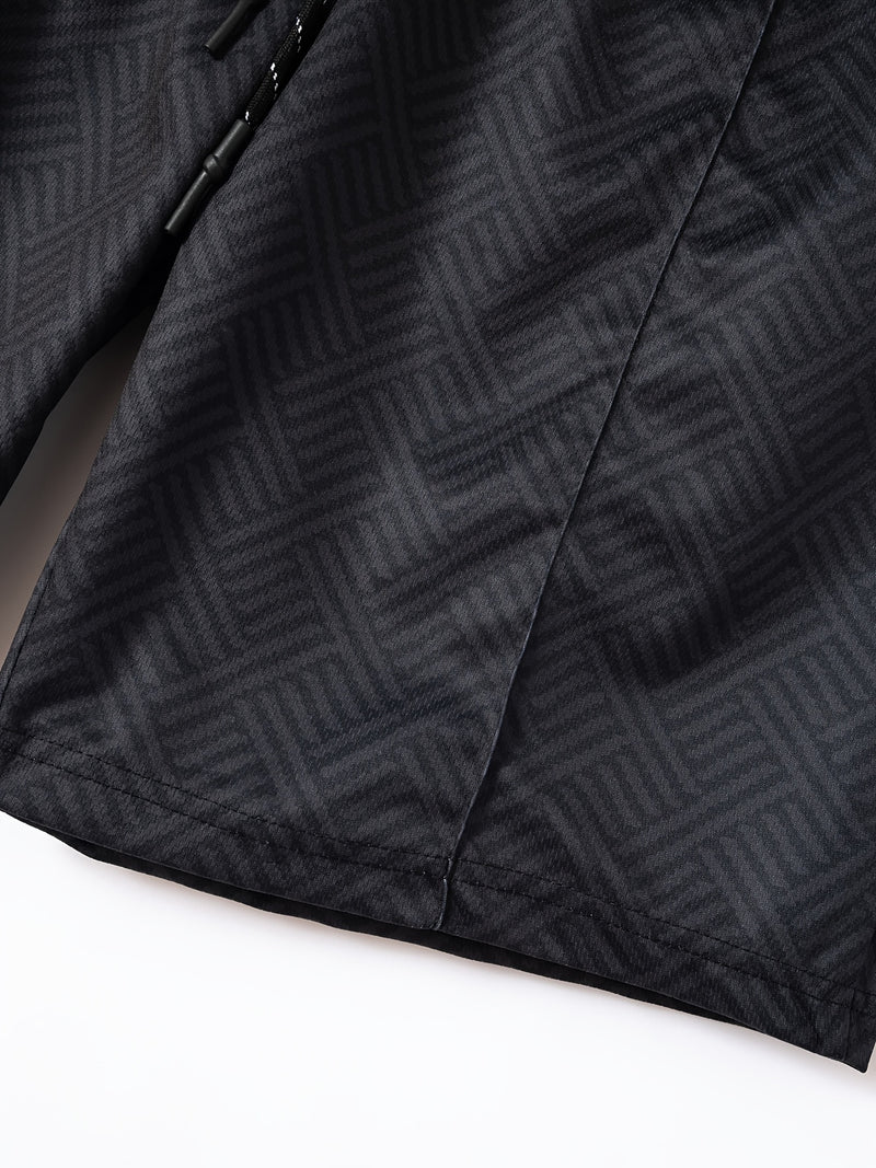 تي شيرت رجالي بأكمام قصيرة + شورت بدلة رياضية كاجوال باللون الأزرق