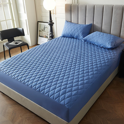 2/3pcs Set of Quilted Waterproof Bed Cover in Multiple Colors, Waterproof Mattress Protector, Bed Cover And Pillowcase Set, Non-Slip Full Coverage Bed Cover.