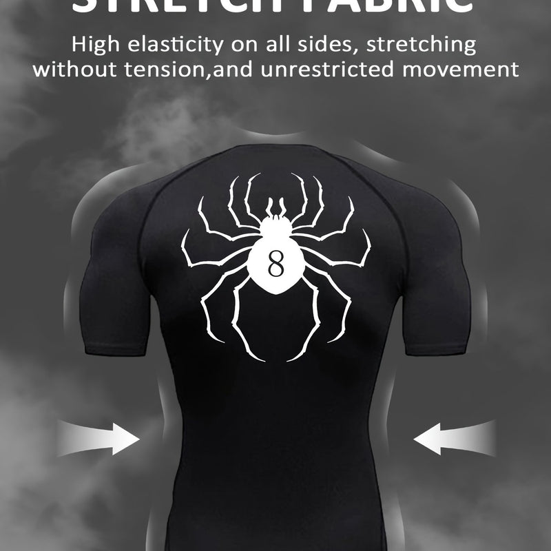 Spider Pattern Compression Shirts Men&