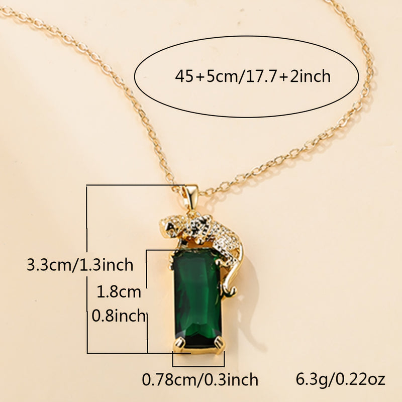 1pc Stylish Leopard Print Pendant Necklace - Bold Animal Design with Golden-Tone Copper, Synthetic Stone Accent, Perfect for Weddings & Formal Events, Ideal Gift for Men and Women, Formal Jewelry|Bold Statement Piece|Golden-T