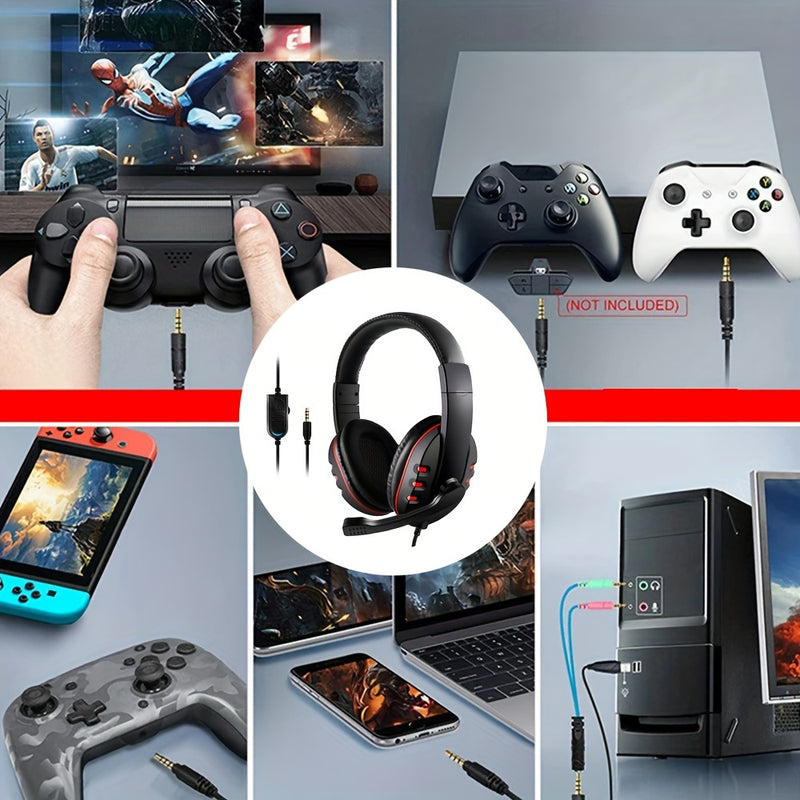 Gaming Headset With Microphone Stereo Surround Headphones Adjustable Wired Computer Gamer Earphones For PC/PS4/Xbox One Mobile
