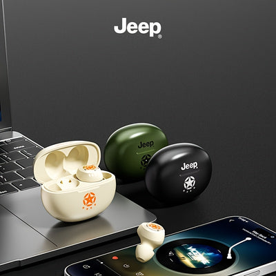 Jeep JP EW112 TWS Wireless Earbuds - Stereo Sound, HD Call Quality, Touch Control, Rechargeable Lithium Battery, USB Type-C Charging, Compatible with Cellphones, Ideal for Gaming & Music, Wireless Earbuds | Modern Earbuds | T