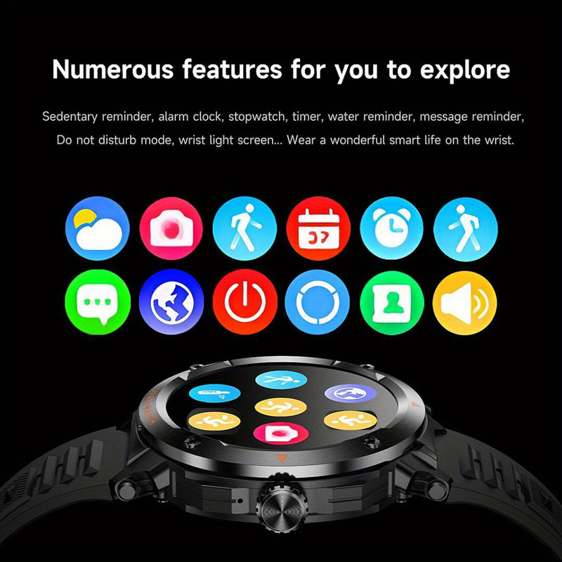 FFEOKKI TWS 2-in-1 Smartwatch with Earbuds - Zinc Alloy Bezel, 3.71cm Round Display, Wireless Call Function, Music Playback, NFC, Multiple Sports Modes, Fitness Tracking, Compatible with iPhone Android Smartphone, Activity Mo