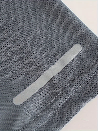 6pcs Moisture-Wicking Quick-Dry Athletic T-Shirts with Reflective Stripes - Breathable Gym Running Shirts in Grey/Navy/Black/White//Red, Workout Shirts, Casual Sporty Look, Breathable Fabric, Smooth Texture Shirt, Sports Perf