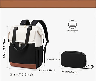 Stylish Women'S Convertible Laptop Backpack - Soft Shell Nylon, Multiple Compartments, Zipper Closure, Ideal for School, Travel & Leisure, Available in Gray, Pink, Blue, Red, Black, Backpack for School