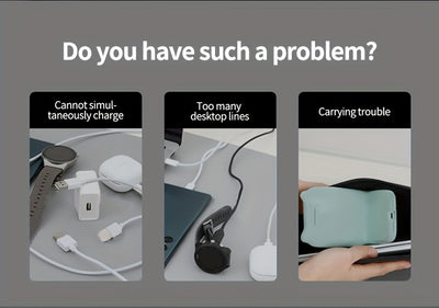 Mushroom lamp 15W Fast charger Magnetic 4-in-1 wireless charger nightstand preferred Fast charge mobile phone/watch/headphones at the same time