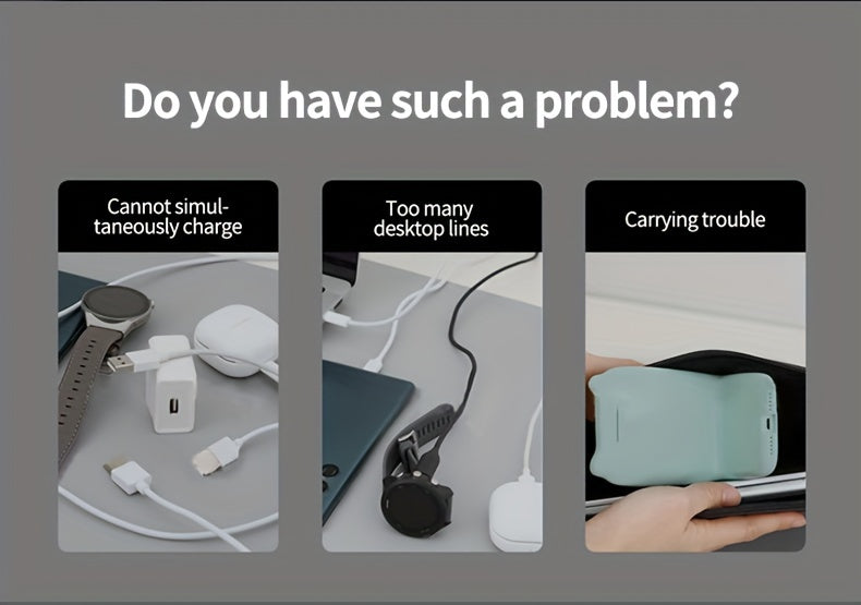 Mushroom lamp 15W Fast charger Magnetic 4-in-1 wireless charger nightstand preferred Fast charge mobile phone/watch/headphones at the same time