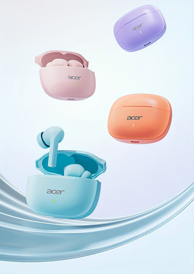 ACER OHR504 Wireless Headphone, Super Long Standby, Wireless Earphone Hi-Fi Stereo Sound, Smart Call Noise Cancellation, Gaming Mode Low Latency,  Comfortable Fit for Travel, Sports, Work, Study, Game, Multi-Device, Ideal Chr