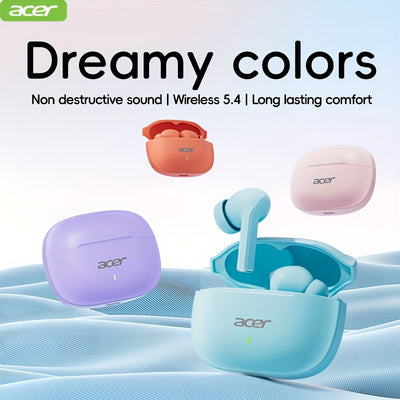 ACER OHR504 Wireless Headphone, Super Long Standby, Wireless Earphone Hi-Fi Stereo Sound, Smart Call Noise Cancellation, Gaming Mode Low Latency,  Comfortable Fit for Travel, Sports, Work, Study, Game, Multi-Device, Ideal Chr