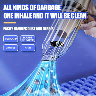 مكنسة كهربائية صغيرة لاسلكية متعددة الوظائف محمولة باليد، أداة تنظيف منزلية رطبة وجافة، مكنسة كهربائية داخلية للسيارة