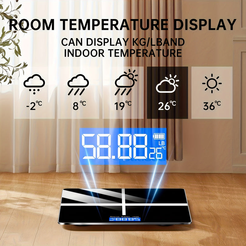Home Bathroom Digital Weight Scale - High Precision Weighing, Maximum 179.99KG, Large LCD Display, Body Weight Scale, Battery Powered, Battery Not Included