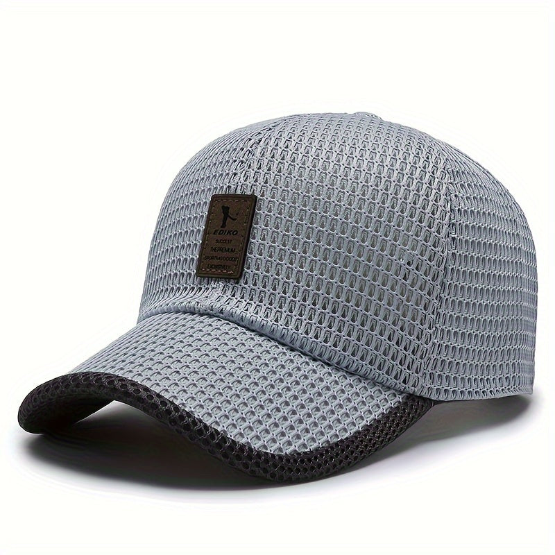 EDIKO Breathable Mesh Baseball Cap, Unisex Summer Trucker Hat, Outdoor Sports Running Cap, Woven Textile Material ≥80%, Hand Wash Only